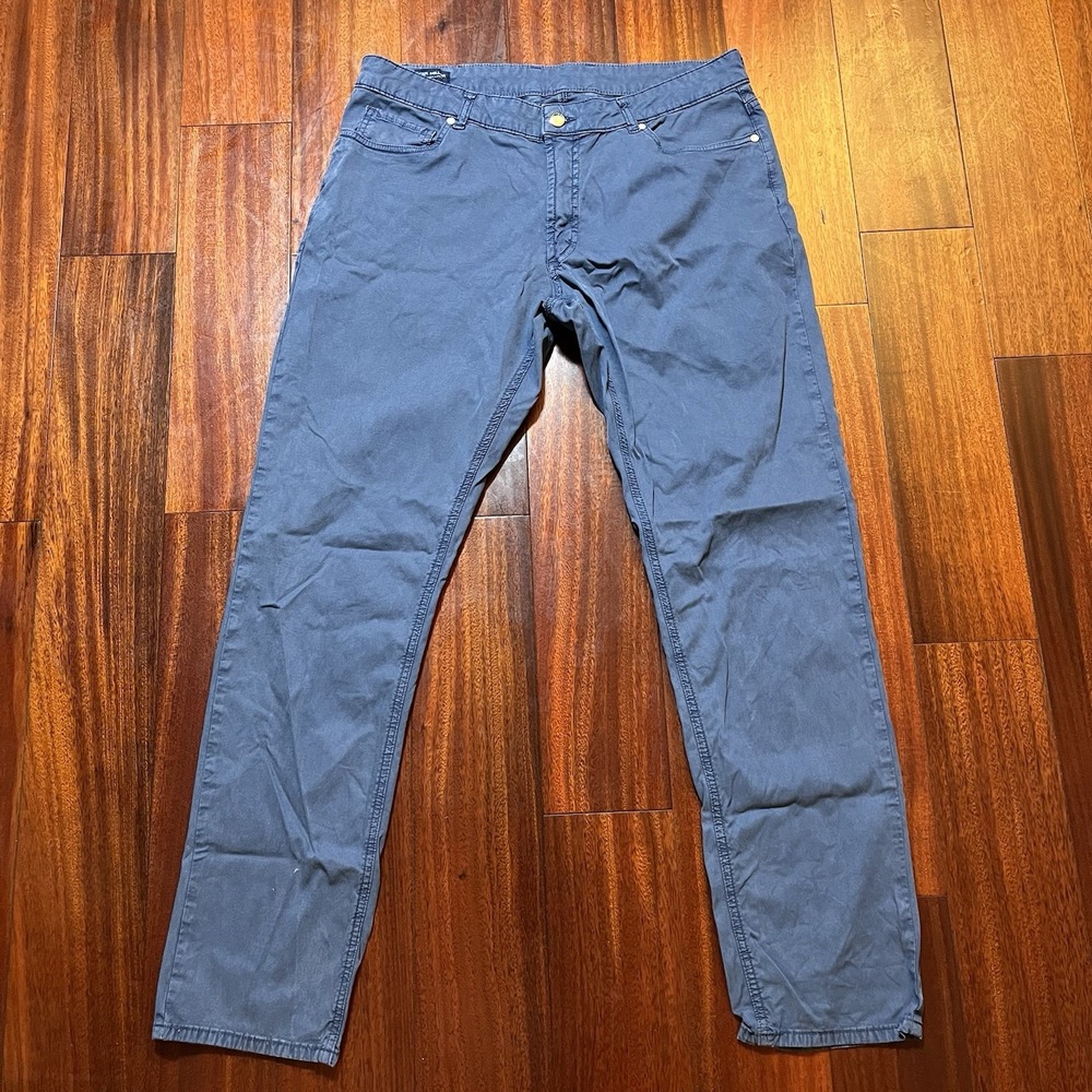 Peter Millar Crown Crafted Pants Mens 36x32 (35x30) Blue Chino Performance READ